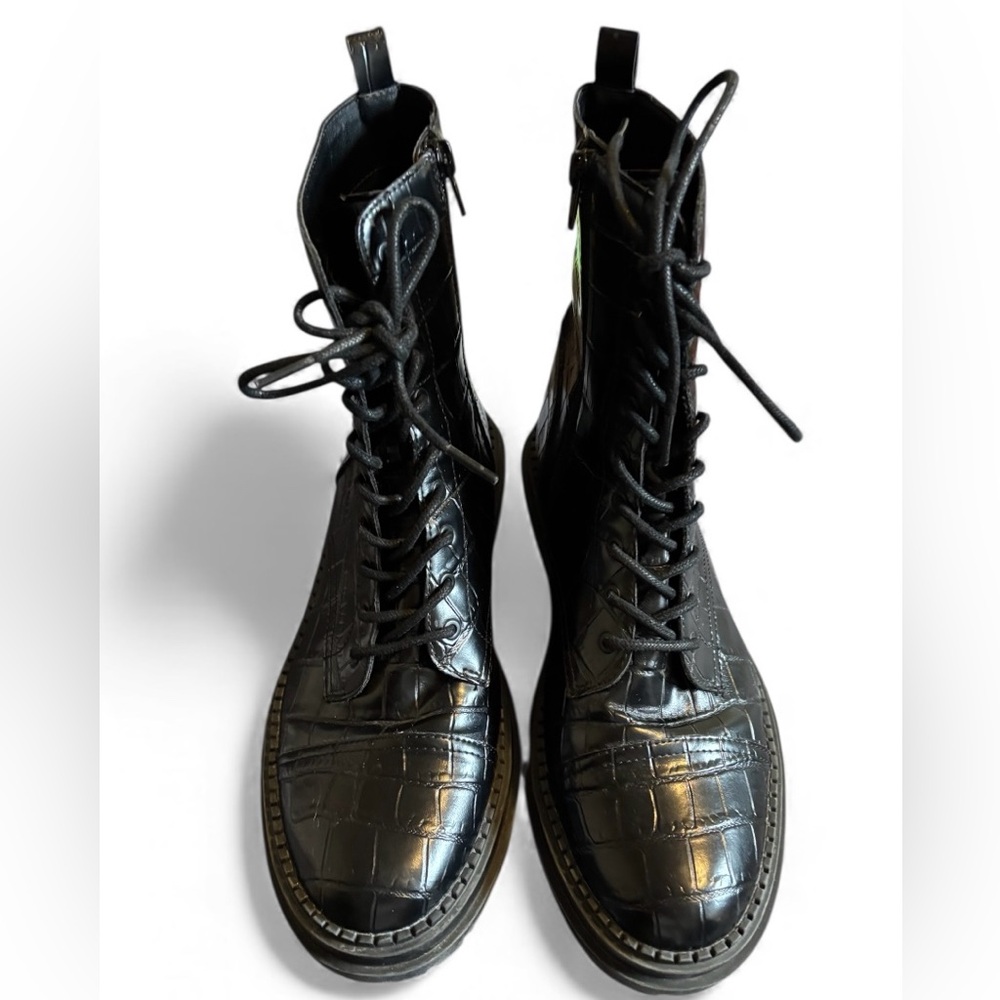 14th & Union Black Textured Women’s Faux Leather Croc Boots